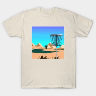 Disc Golf a Desert with Pyramids T-Shirt